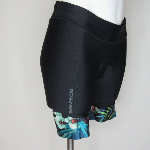 Louis Ganeau Carbon Black Tropiclal Floral Triathlon Shorts Women's L Large - Picture 4 of 8
